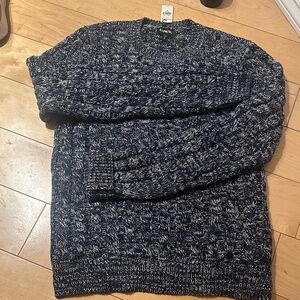 Express Navy Marled Crewneck Sweater